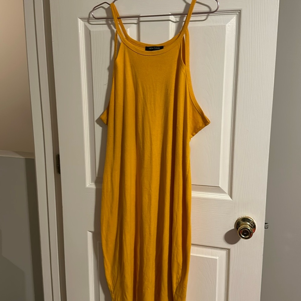 Used Sleeveless Golden Yellow Dress